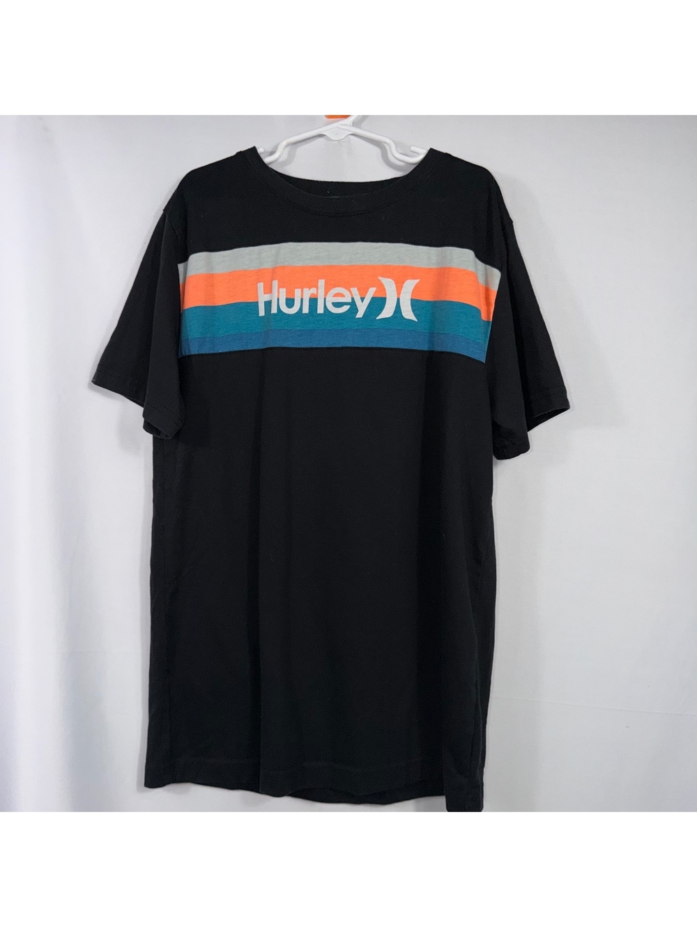 Hurley Boys XL 14/16 Black Stripe Logo T-Shirt